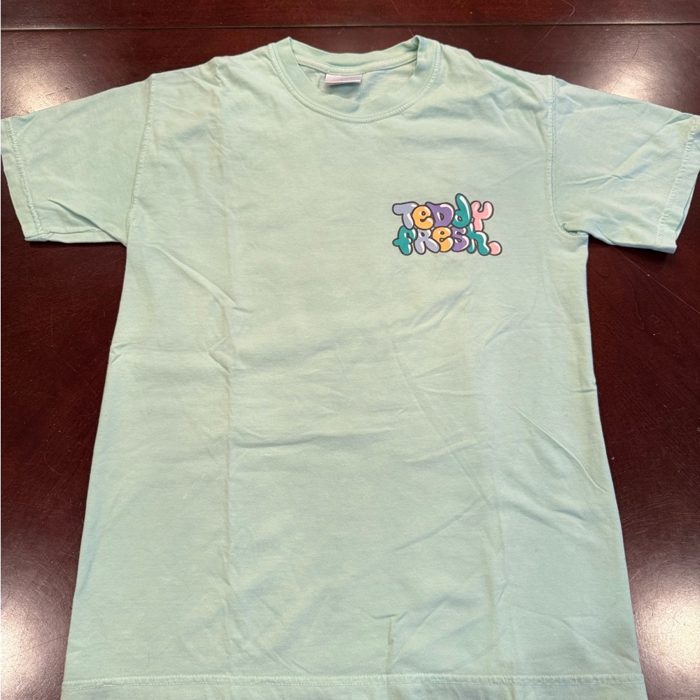 Teddy Fresh Green/Teal Short Sleeve Tee Casual Crew Neck
